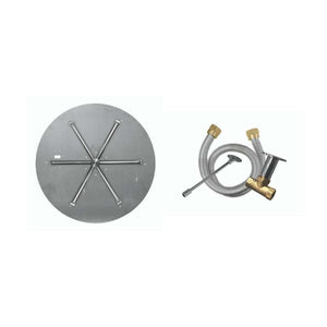 Firegear Match Throw Round Flat Natural Gas 26-inch Fire Pit Burner System