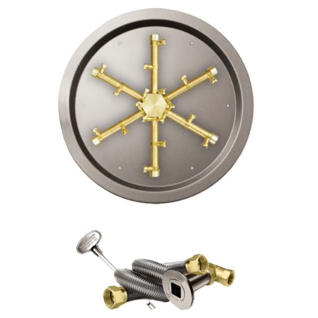 Firegear Match Throw Round Drop-In Natural Gas 19-inch Fire Pit Pro Burner System