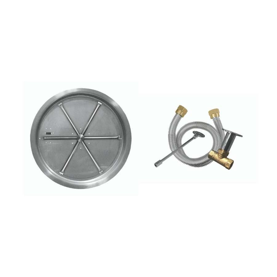 Firegear Match Throw Round Drop-In Natural Gas 19-inch Fire Pit Burner System