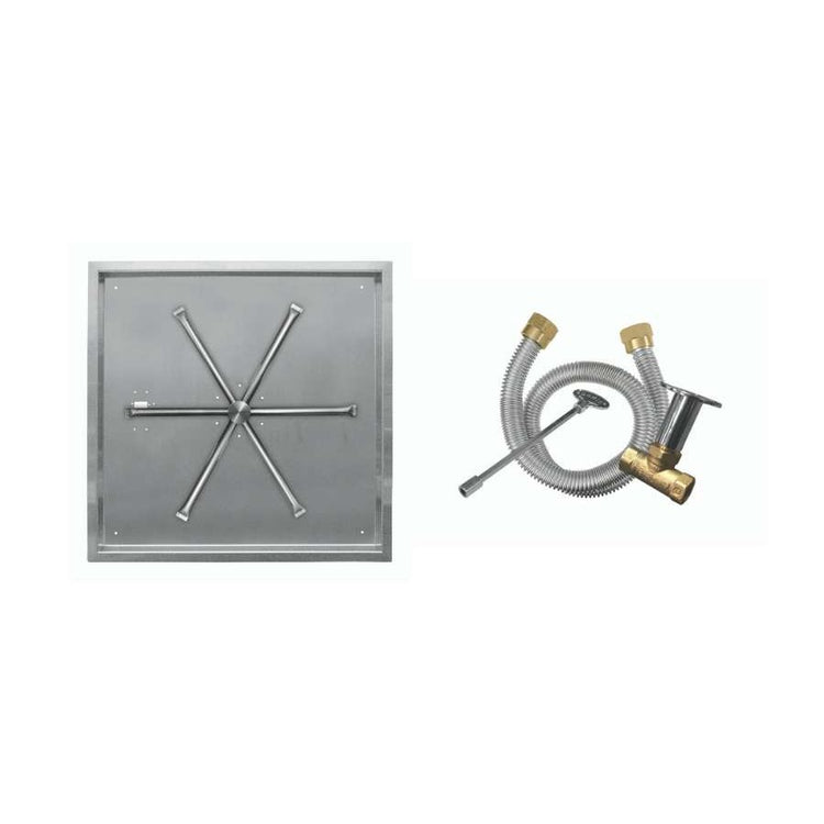 Firegear Match Throw Square Drop-In Natural Gas 38-inch Fire Pit Burner System