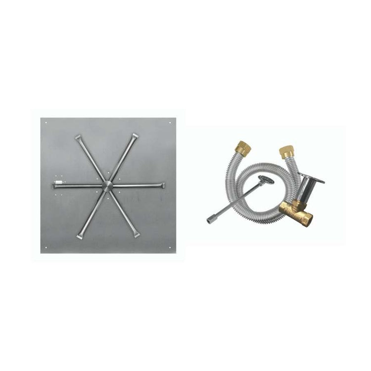 Firegear Match Throw Square Flat Natural Gas 25-inch Fire Pit Burner System