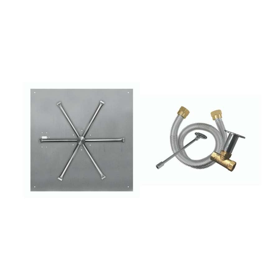 Firegear Match Throw Square Flat Natural Gas 25-inch Fire Pit Burner System
