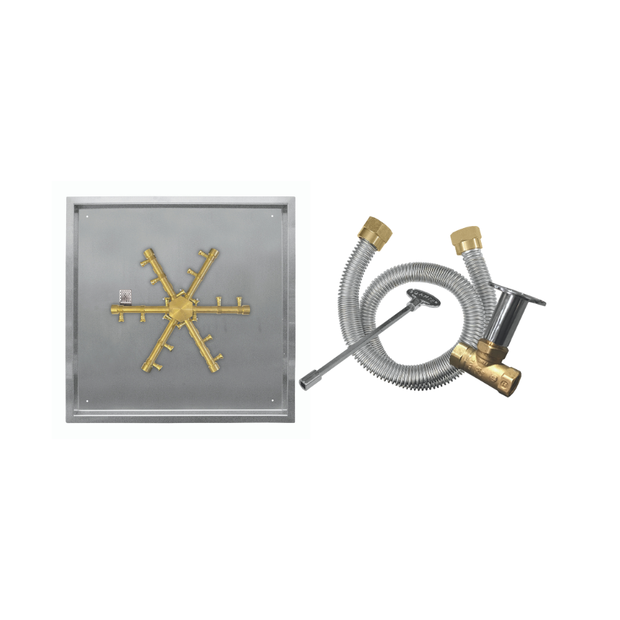 Firegear Match Throw Square Drop-In Natural Gas 20-inch Fire Pit Pro Burner System