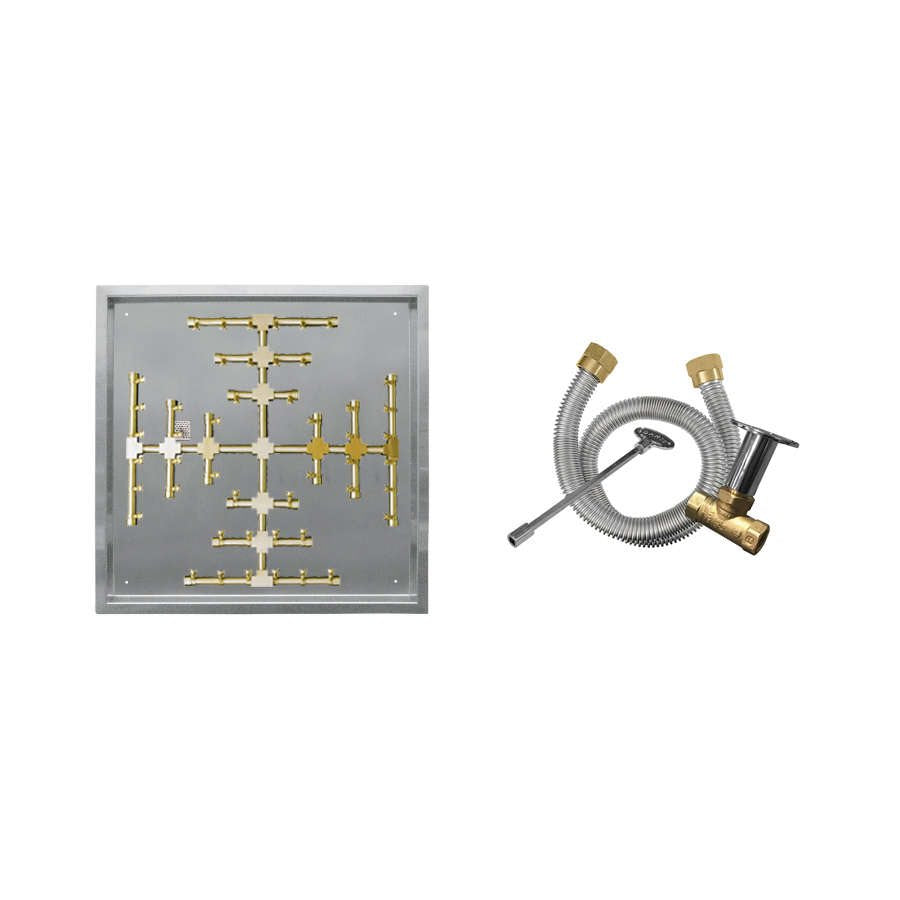 Firegear Match Throw Square Drop-In Propane 32-inch Fire Pit Pro Snowflake Burner System