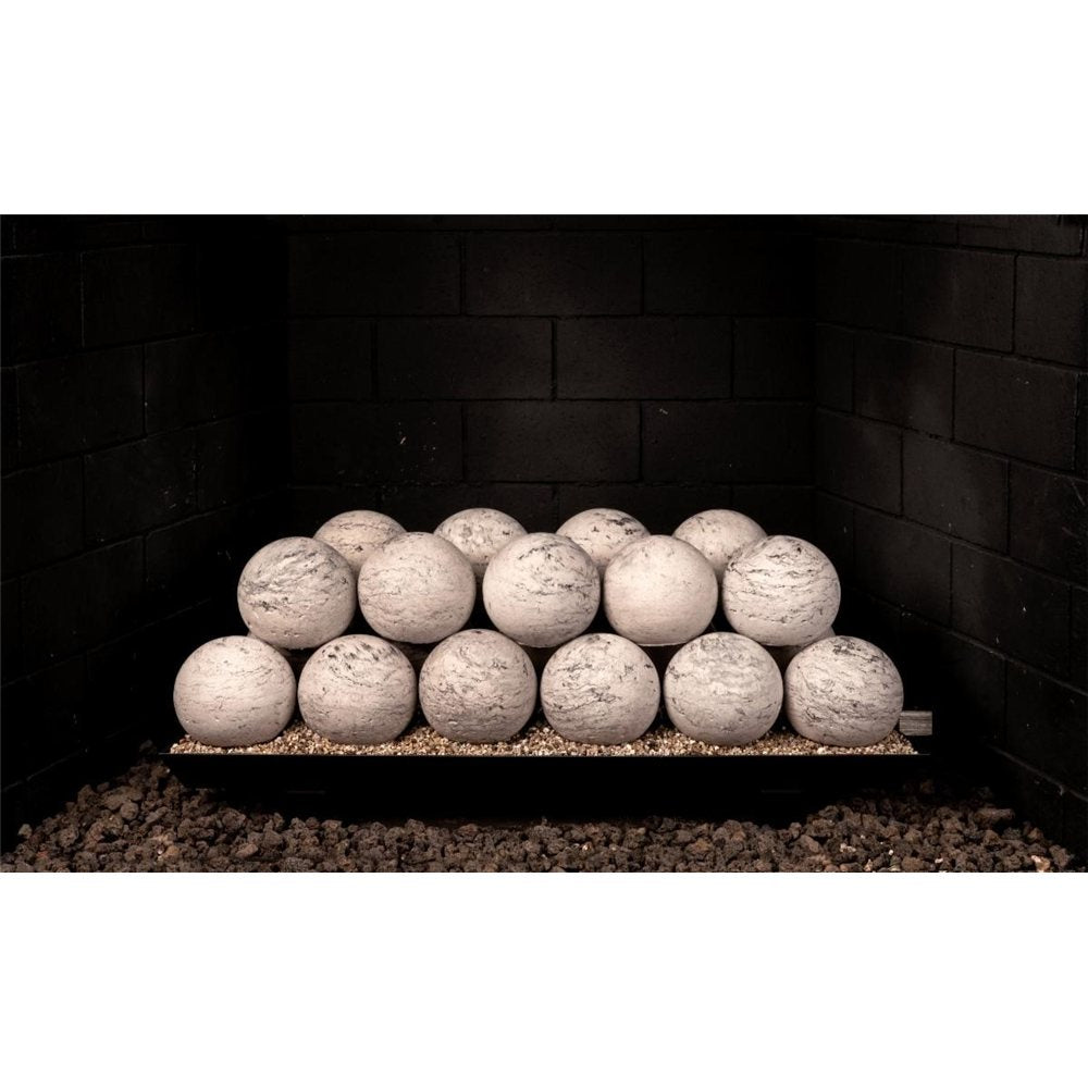Real Fyre 4" Set of 24 Carrera Marble Fyre Spheres for 24" P45 Burner