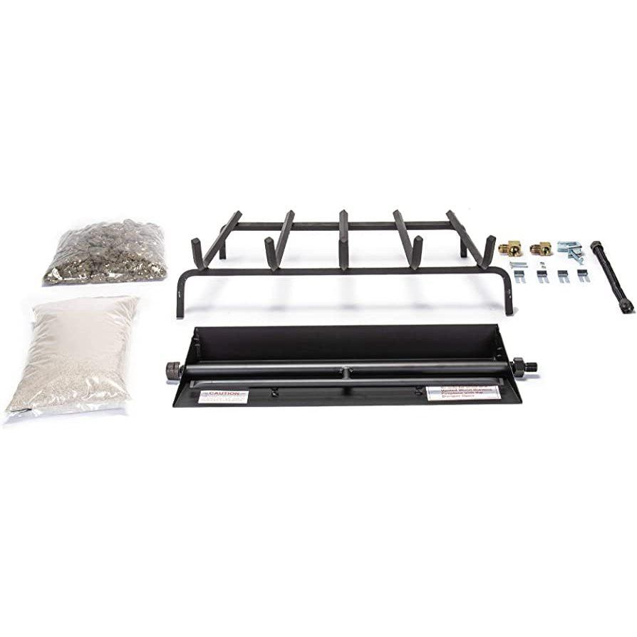 Real Fyre 18/20" Natural Gas GX45 Match Lit Burner System with Heavy Duty Grate