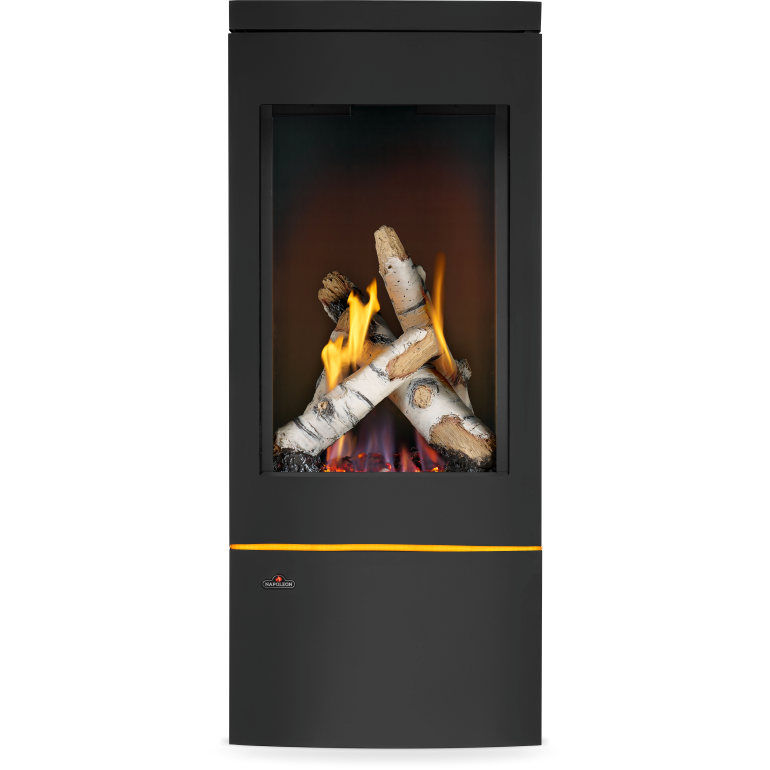Napoleon Three Sided Direct Vent Gas Hybrid Stove, Black, Natural Gas