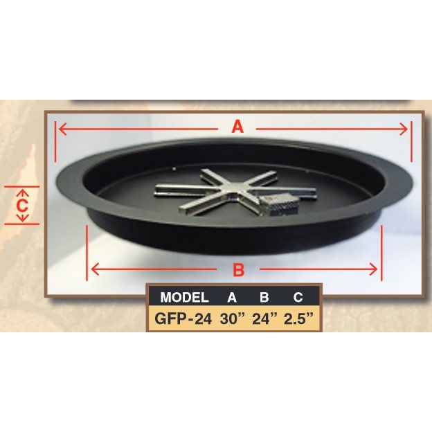 Golden Blount 24" Grand Fire Pit Burner Pan Pans