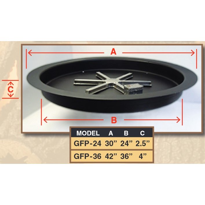 Golden Blount 36" Grand Fire Pit Burner Pan Pans