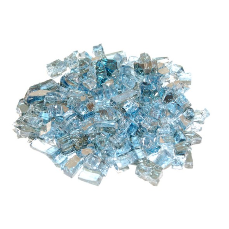 Real Fyre Caribbean Blue Reflective Crushed Fyre Glass GL-10-NR view 2