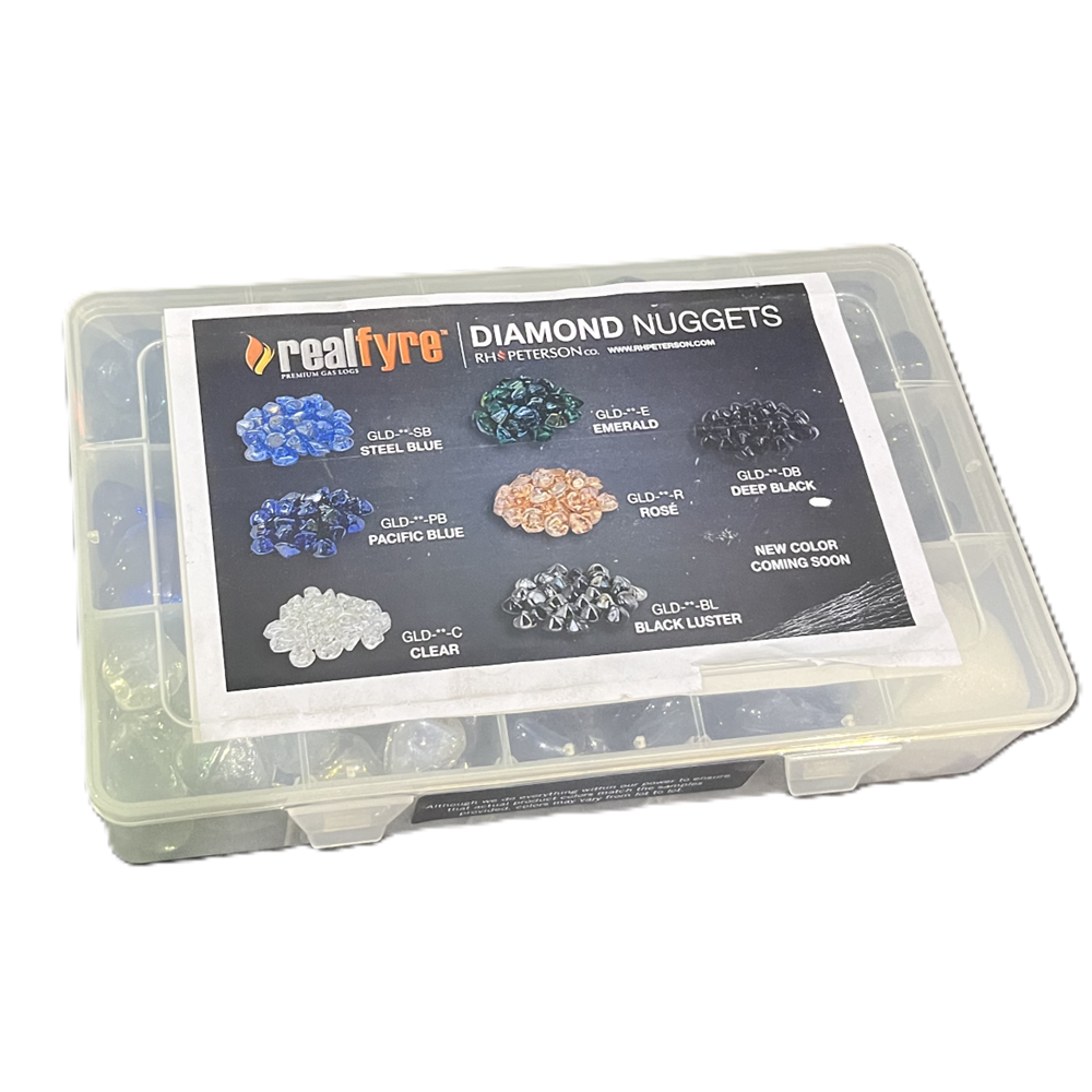 Real Fyre Glass Diamond Nugget Sample Box Assorted