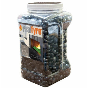 Clearance Real Fyre 10 lb Jar of Black Granite Gems