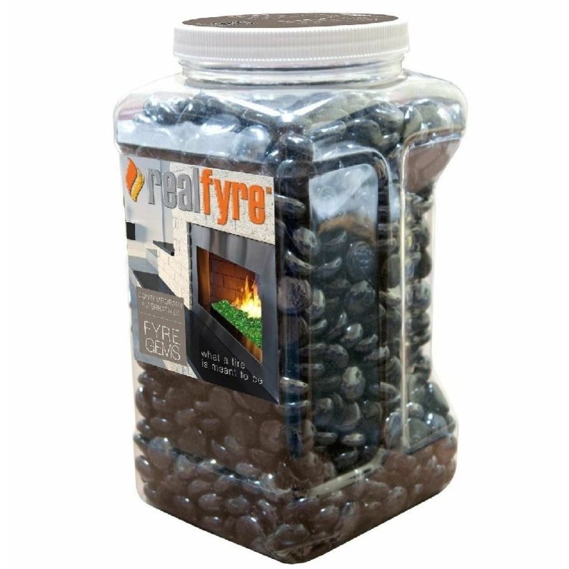 Clearance Real Fyre 10 lb Jar of Black Granite Gems