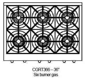 CGRT366L Capital 36" Rangetop with 6 Open Burners - Liquid Propane - Stainless Steel