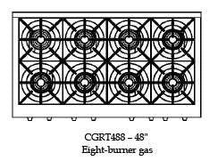 CGRT488N Capital 48" Gas Rangetop with 8 Open Burners - Natural Gas - Stainless Steel