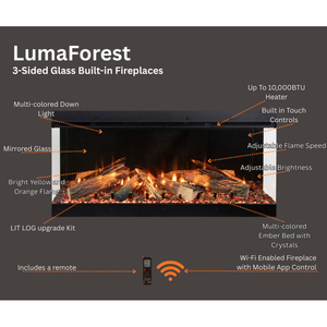 Amantii 48" LumaForest Electric Fireplace view 3