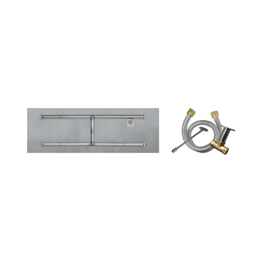 Firegear Match Throw Linear Flat Natural Gas 48 x 14-inch Fire Pit H Burner System