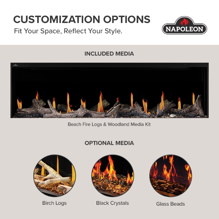 Napoleon Luminex 65 LCD Electric Linear Built-in Fireplace view 2