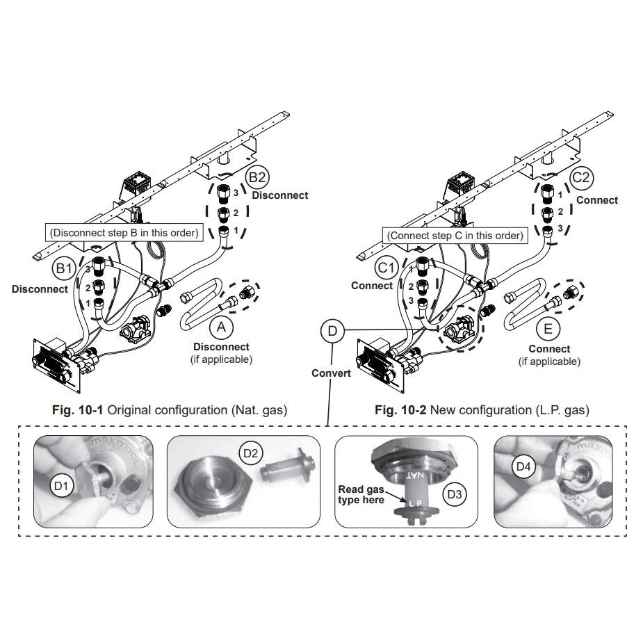American Fyre Designs Natural Gas to Propane Conversion Kit for Manual Flame Valve MCK-06-LP