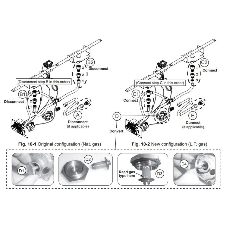 American Fyre Designs Natural Gas to Propane Conversion Kit for Manual Flame Valve MCK-06-LP