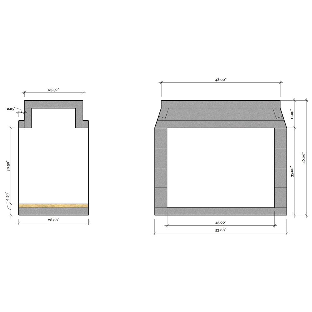 Mason Lite Mason-Lite 43" See Through Vent Free Firebox Traditional