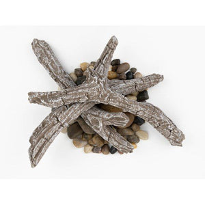 Napoleon Driftwood Log Kit with Rocks for Entice 50