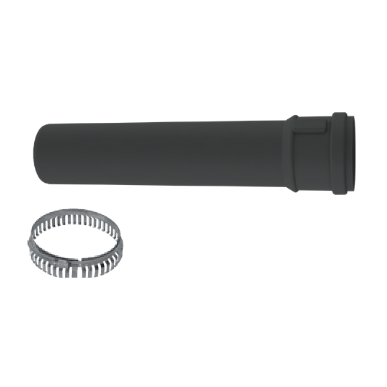 Duravent 6 inch PolyPro Black UV Resistant Single-Wall Pipe 12 inch Length