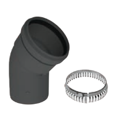 Duravent 3 inch PolyPro Black UV Resistant 45° Elbow Elbows