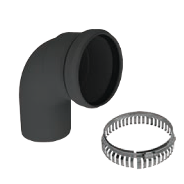 Duravent 6 inch PolyPro Black UV Resistant 90 Degree Elbow Elbows
