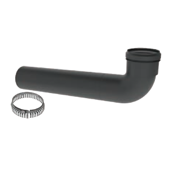 Duravent 3 inch PolyPro Black UV Resistant Extended 90° Elbow Elbows