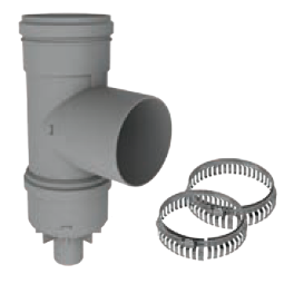 Duravent 5 inch PolyPro Tee with Drain Cap Caps