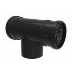 Duravent 3 inch PolyPro Black Termination Tee