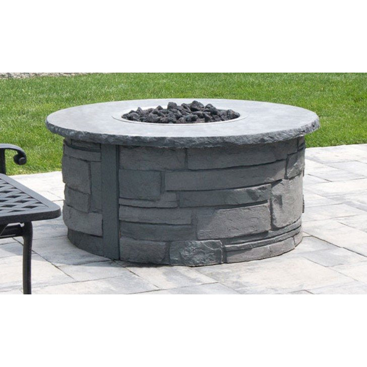 Clearance Round Ledgestone, Biscotti Tan FirePit Nicolock