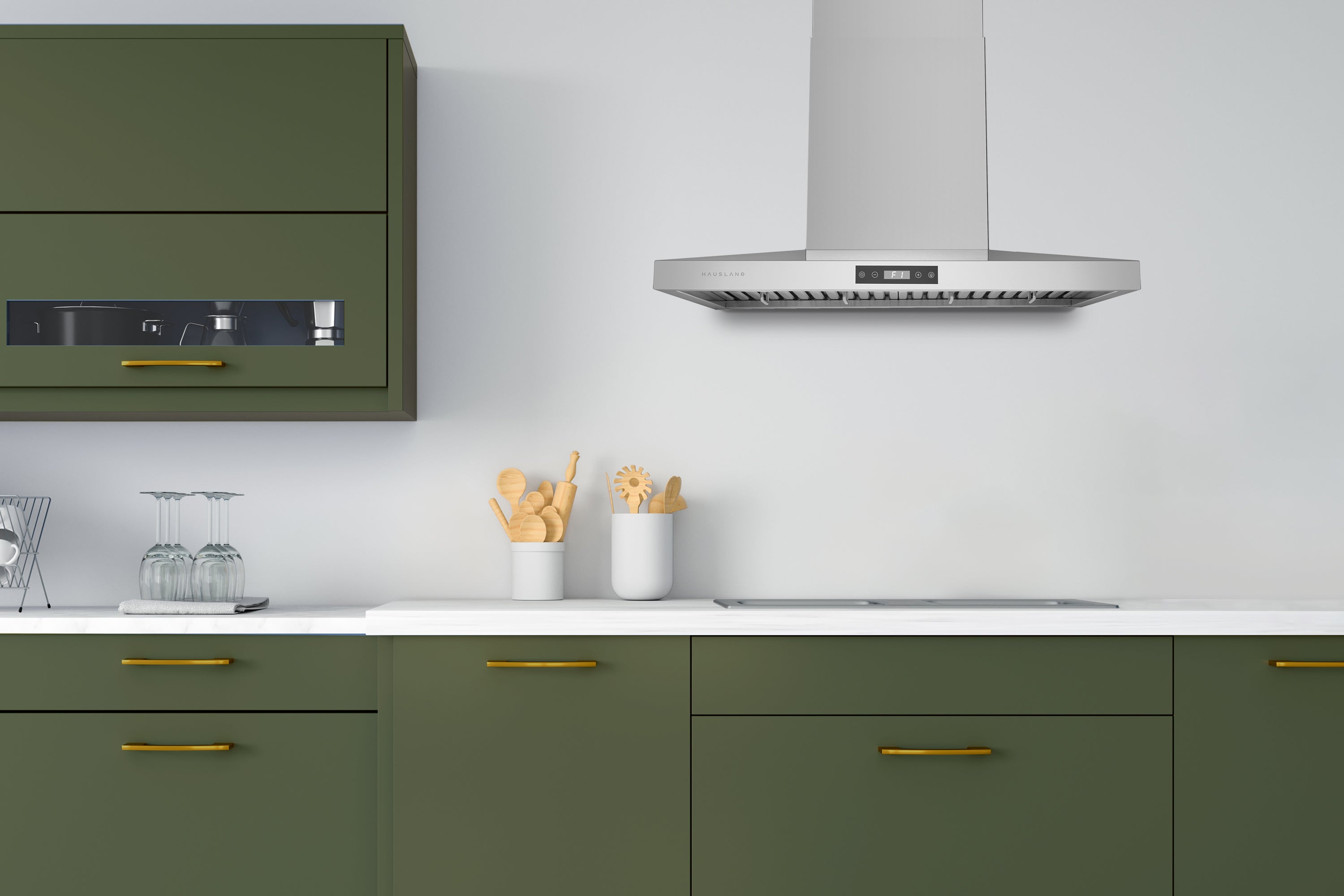 WM-639 Canopy Wall Mount Range Hood - Convertible - Black Glass Panel