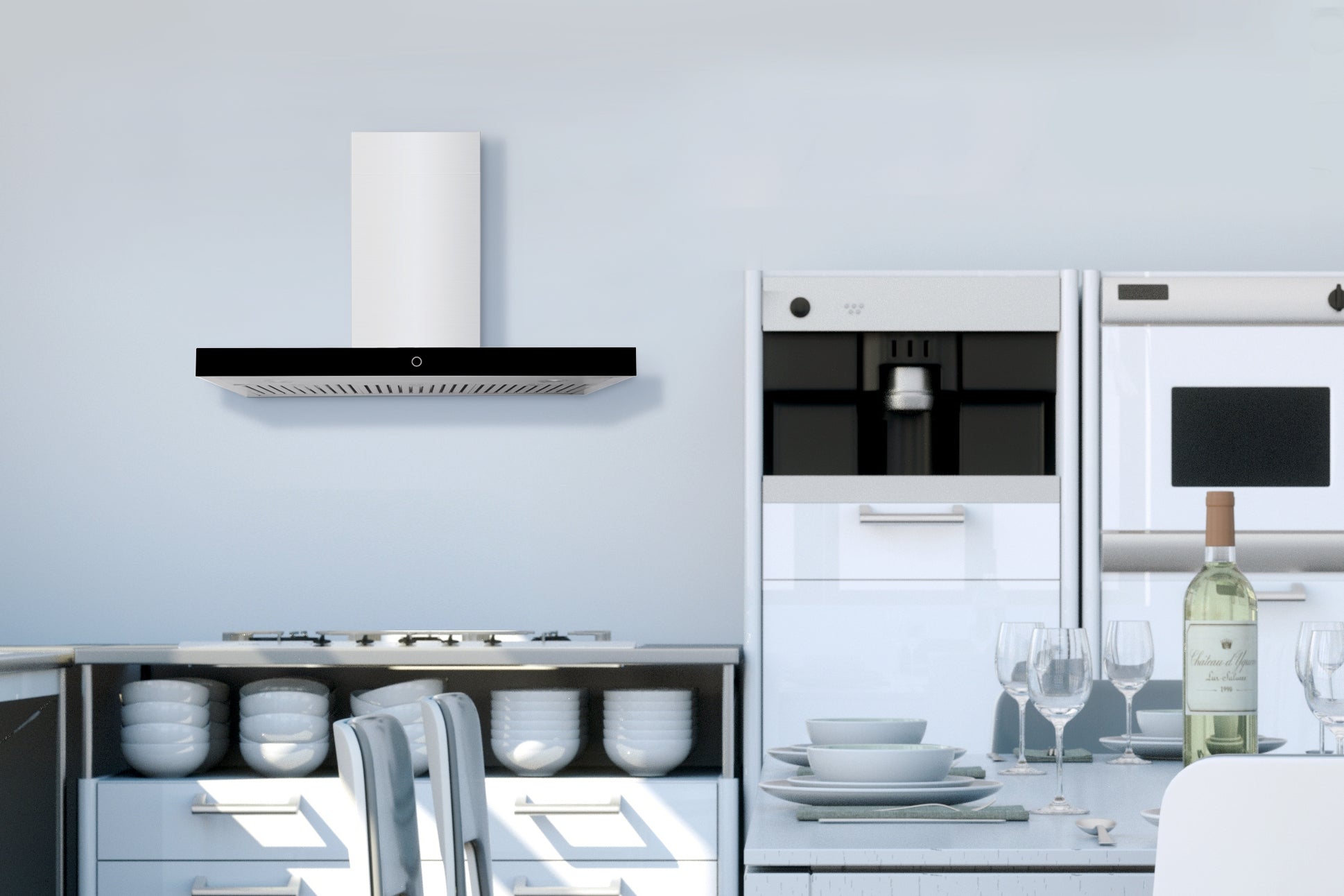 WM-538 Wall Mount Range Hood - Convertible - Suitable for High Ceiling