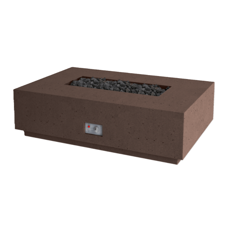 Firegear Sanctuary 1 56" Chocolate Rectangular Stainless Steel Natural Gas Fire Table With Thermocouple Pilote