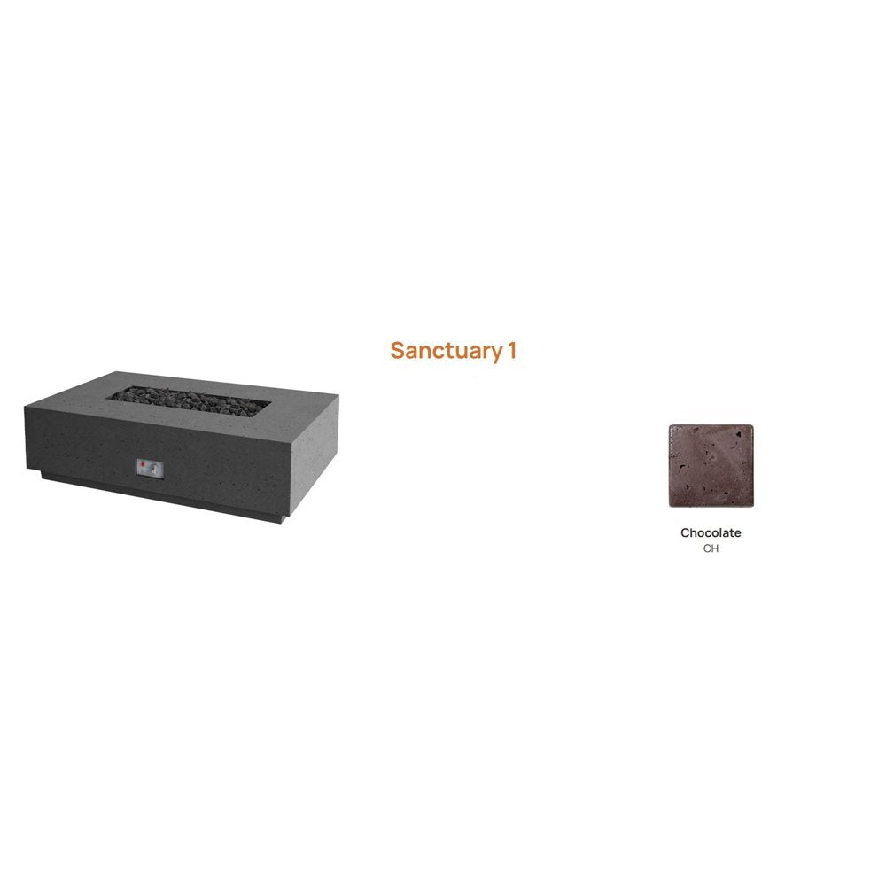 Firegear Sanctuary 1 56" Chocolate Rectangular Stainless Steel Natural Gas Fire Table With All Weather Electro