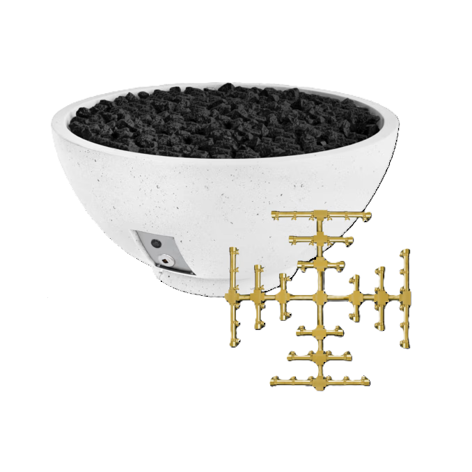 Firegear Pro Series Sanctuary 2 39" Arctic Round Natural Gas Fire Pit Bowl With All Weather Electronic Ignitio