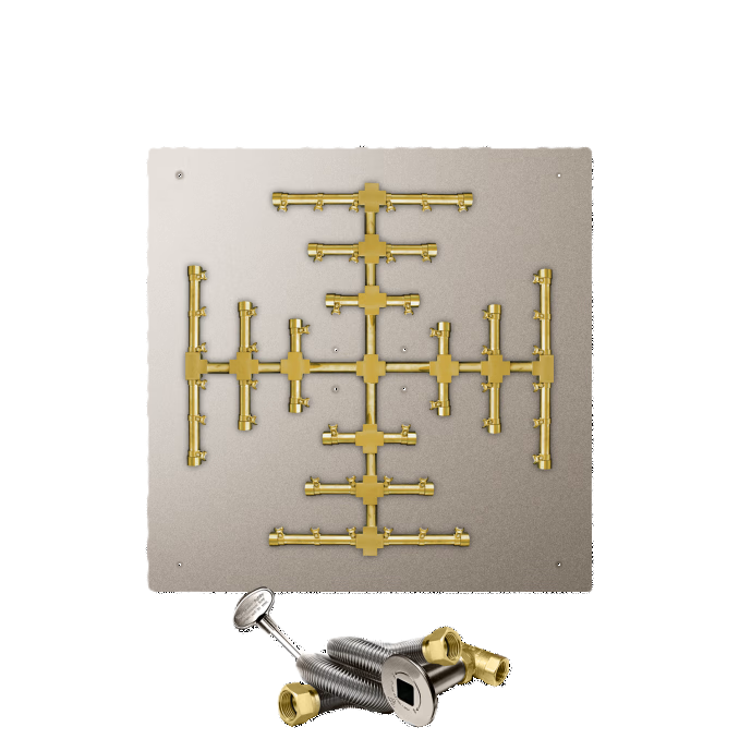 Firegear Match Throw Square Flat Natural Gas 30-inch Fire Pit Pro Snowflake Burner System