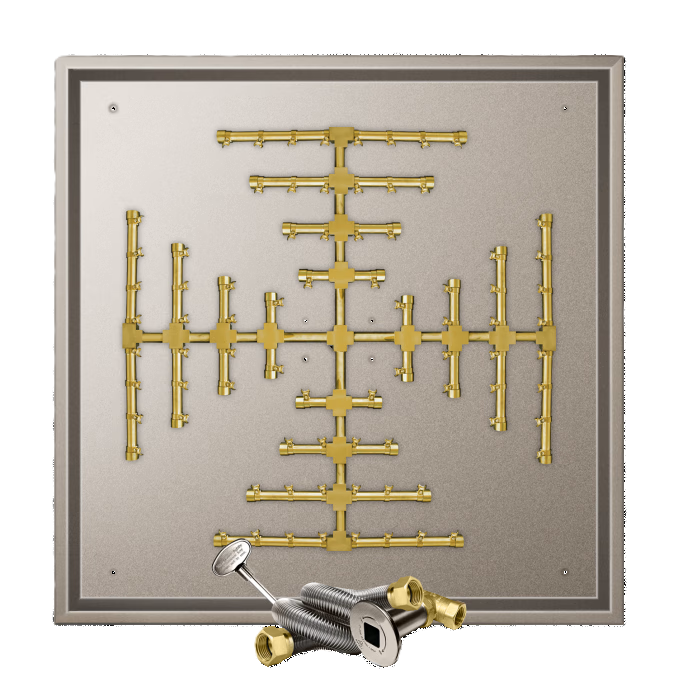 Firegear Match Throw Square Drop-In Natural Gas 38-inch Fire Pit Pro Snowflake Burner System