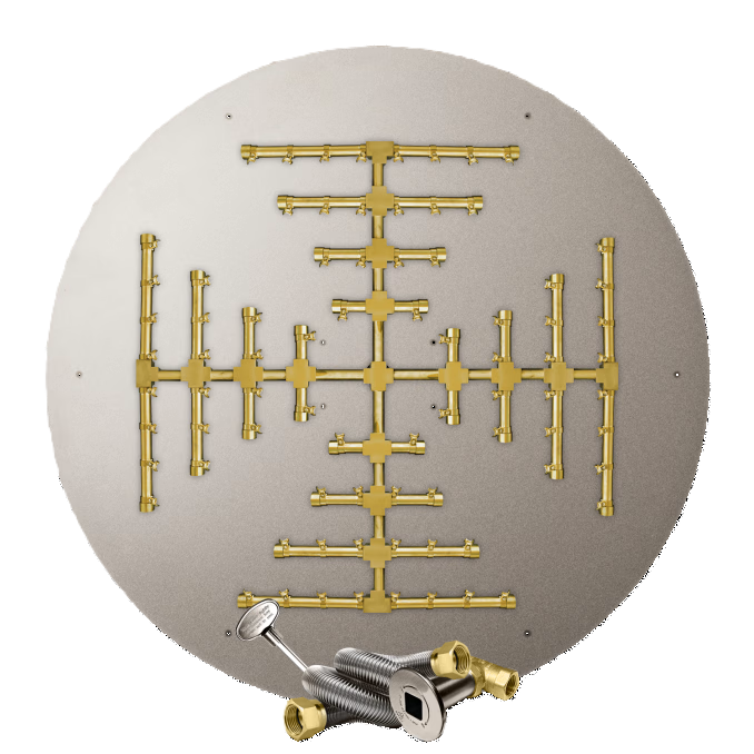 Firegear Match Throw Round Flat Natural Gas 44-inch Fire Pit Pro Snowflake Burner System
