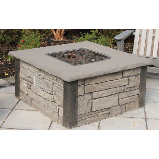 Clearance Square Stackstone Biscotti Tan Fire Pit Nicolock