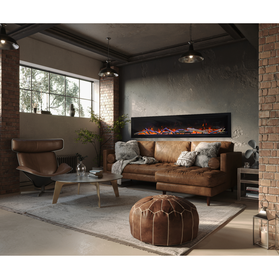 Amantii Symmetry Lumina 100" Indoor/Outdoor Built In Smart Electric Fireplace