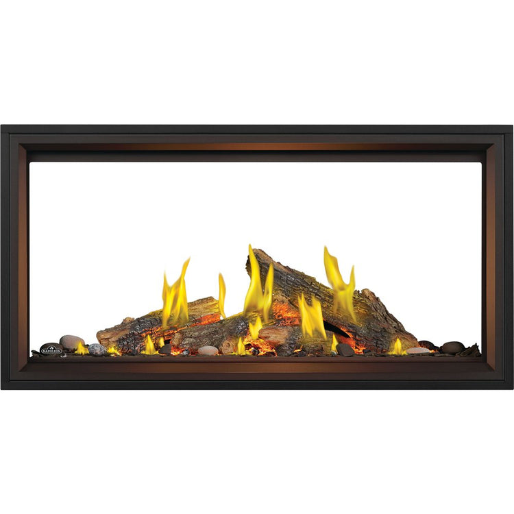 Napoleon Tall Linear Vector 50 See Through Natural Gas, Direct Vent Fireplace with Luminous Logs