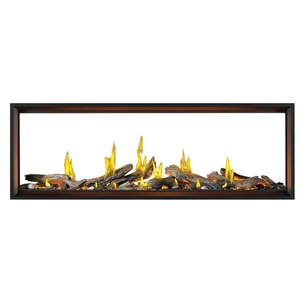 Napoleon Tall Linear Vector 62 See Through Natural Gas Fireplace with Luminous Logs Fireplace