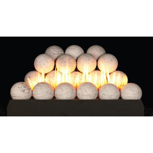 Real Fyre 4" Set of 22 Carrera Marble Fyre Spheres for 24" G23 Burner