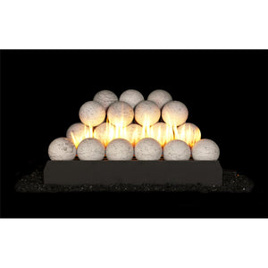 Real Fyre 4" Set of 16 Carrera Marble Fyre Spheres for 18" G23 Burner