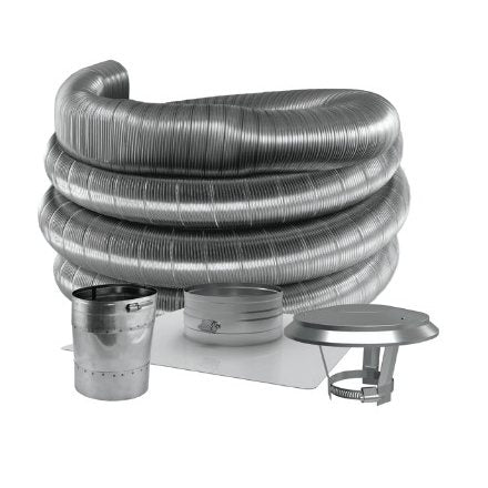 Duravent 6 inch DuraFlex Pro Ovalized Top Plate/Cap Kit 25 Feet